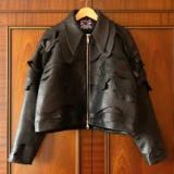 House of Errors Black Leather Jacket Topo