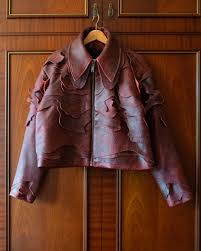 House of Errors Leather Topo Jacket in Red Blud