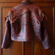 House of Errors Leather Topo Jacket in Red Blud